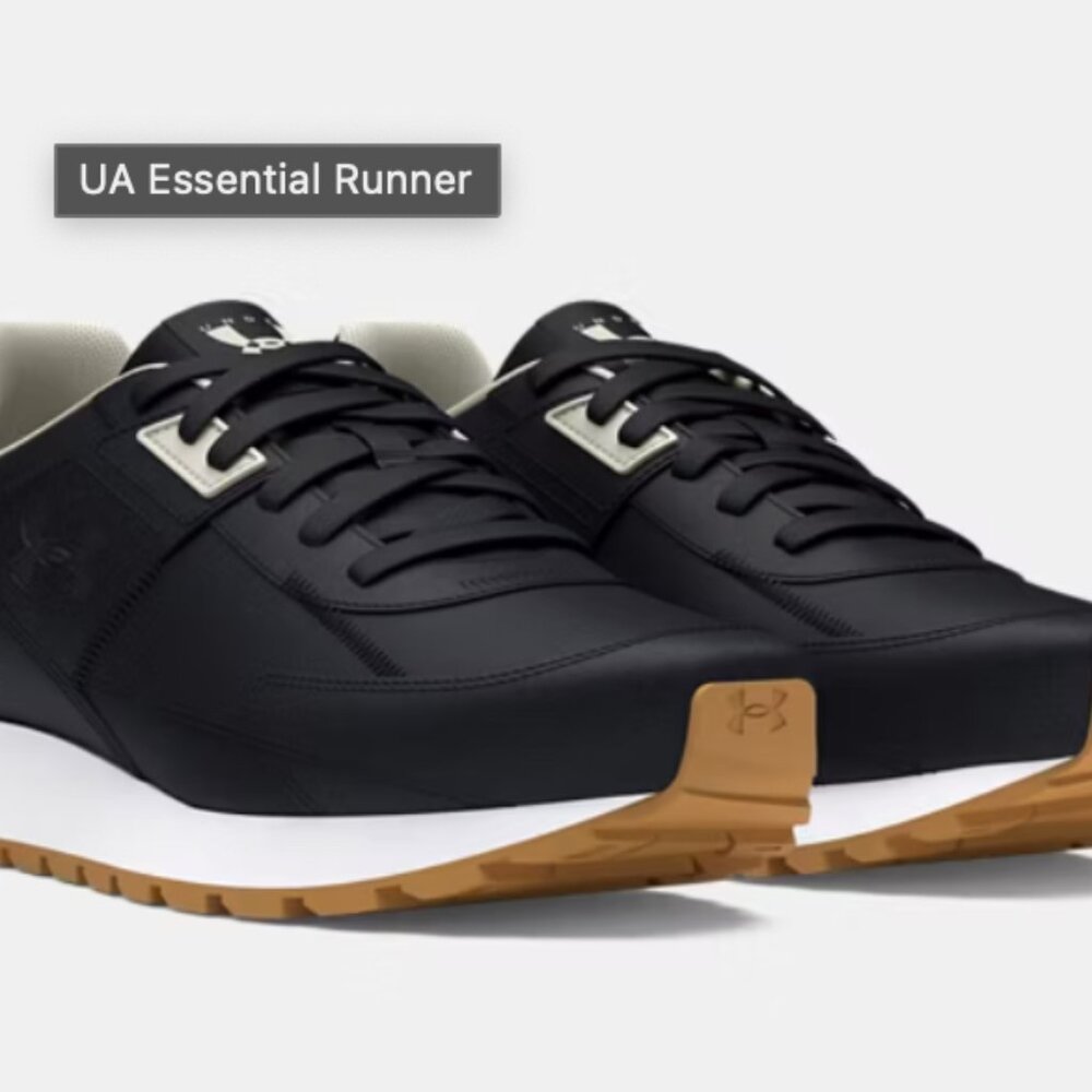 Under Armour Black and white Essential Runner Shoes